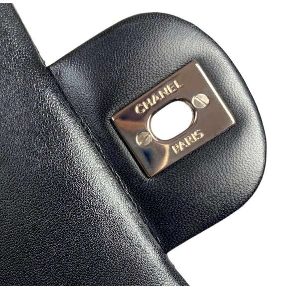 Chanel East West Classic Shoulder Flap Bag Black Quilted Perforated Leather - Picture 11 of 16